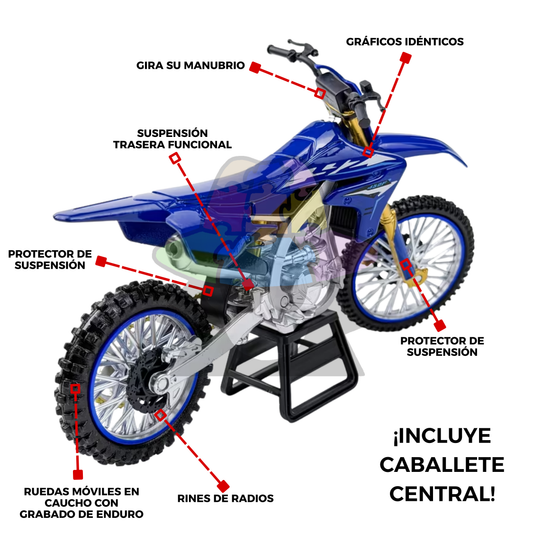 Moto Yamaha YZ 450 F | 1/12 + Caballete